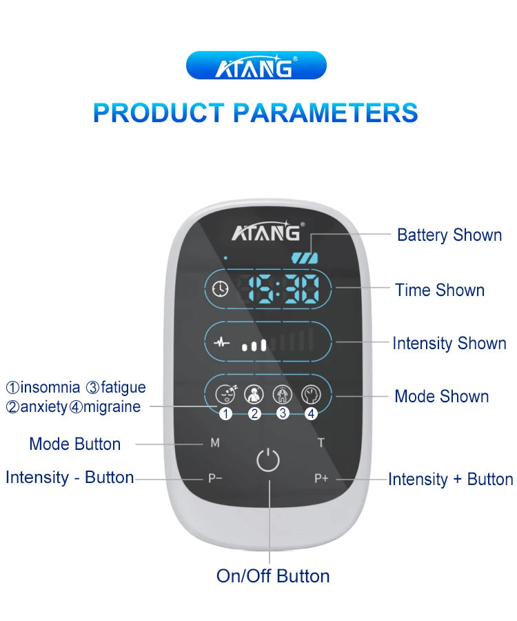 CES Device Brain Electronic Therapy Stimulation Device Massage Ear Clip Electrode Sleep Insomnia Cure