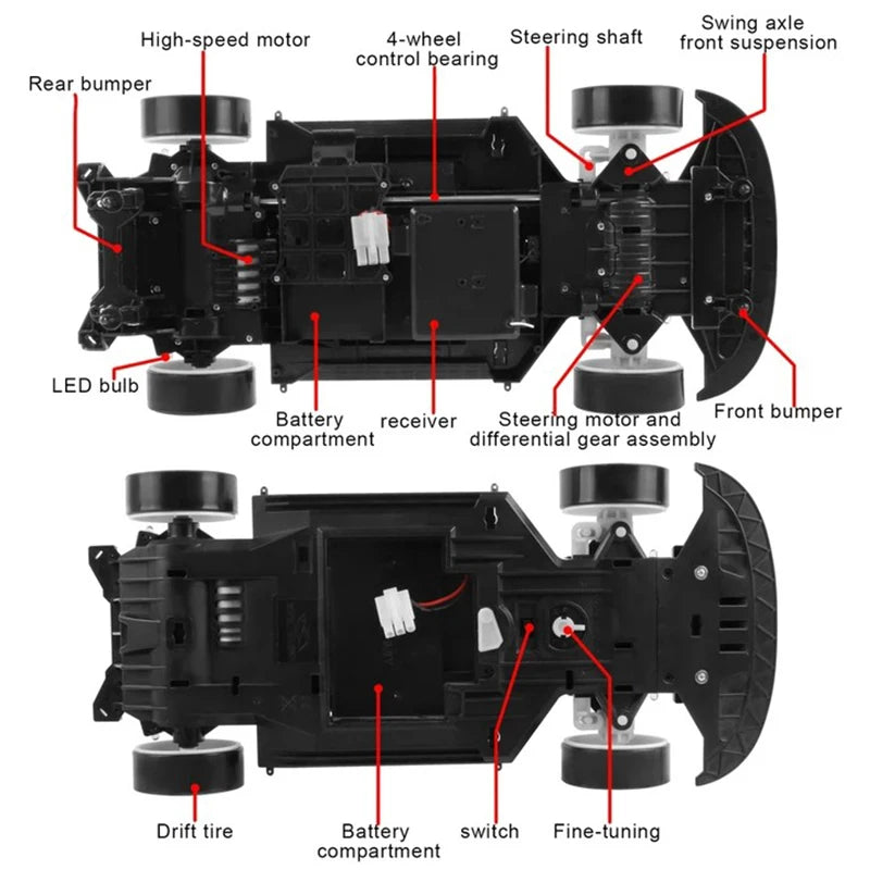 RC Racing Drift Cars 70 km/h 40km/H 1/10 Anti-collision Remote Control Large Speed Big Off-road 4WD Toys for Boys Adult