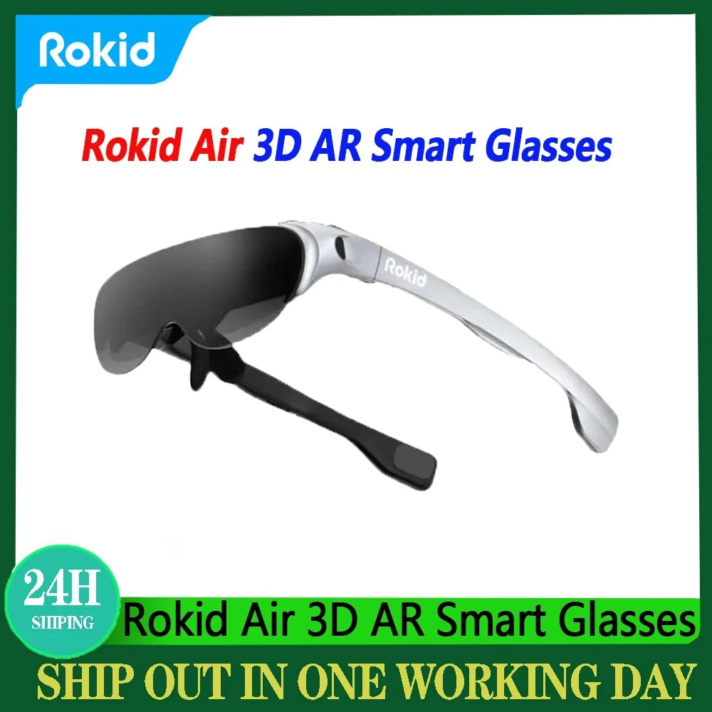 Rokid Air 3D Foldable VR Smart AR Glasses 120" Screen 1080P OLED Dual Display 43°FoV 55PPD Home Game Viewing Device Glasses