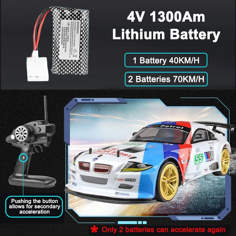 RC Racing Drift Cars 70 km/h 40km/H 1/10 Anti-collision Remote Control Large Speed Big Off-road 4WD Toys for Boys Adult