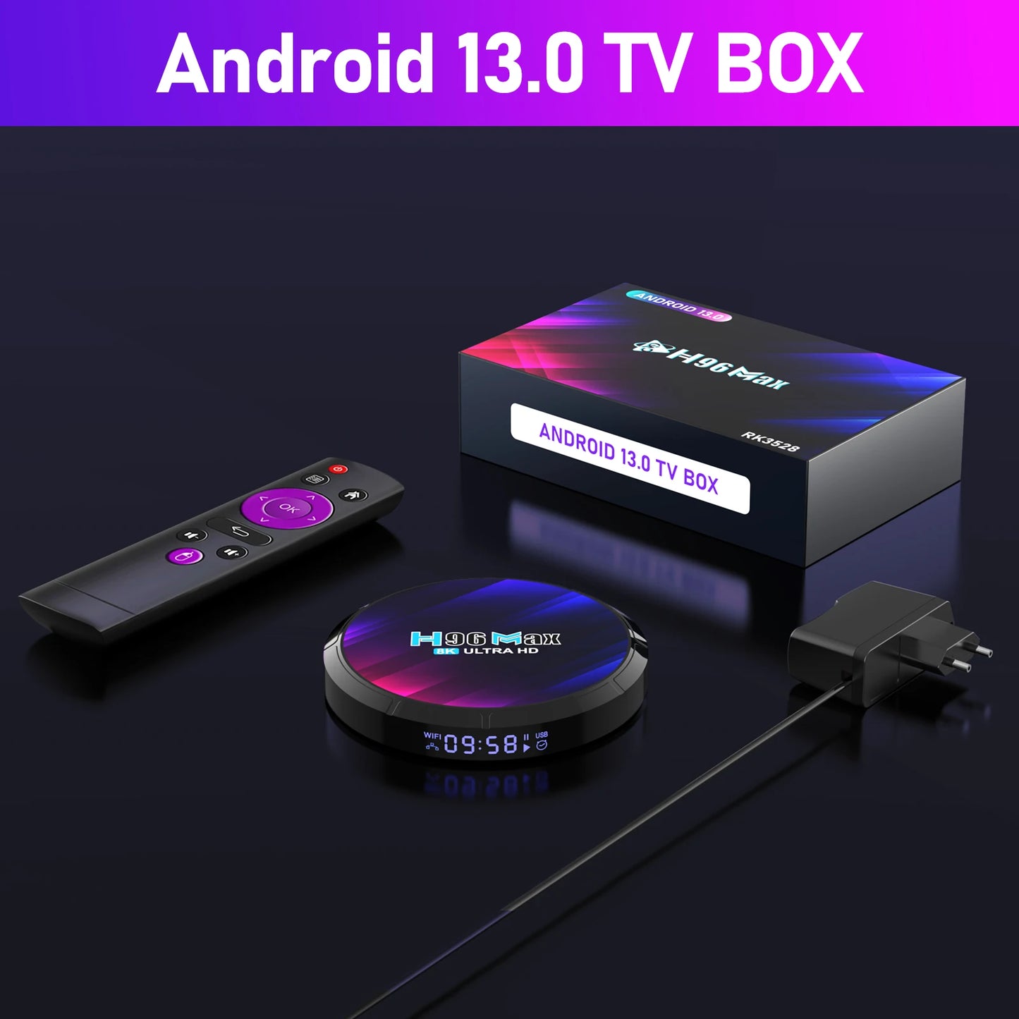 Android TV Box H96MAX RK3528 Android Box Support 2.4G/5.8G WiFi6 BT5.0 4K Video Set Top TV Box Decode And Play 8K 24Fps