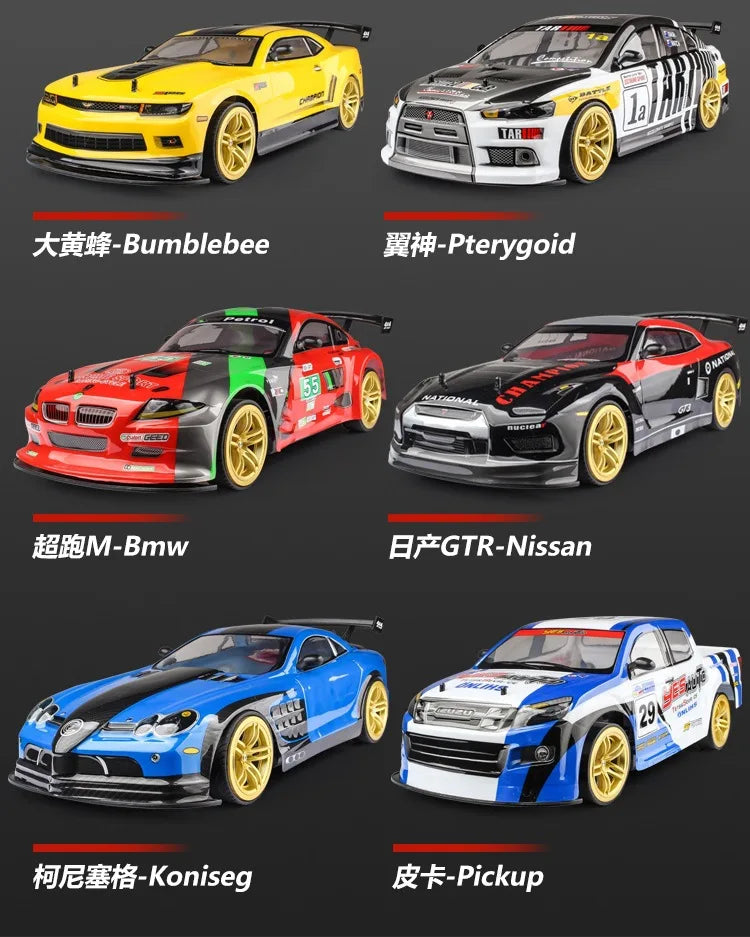 RC Racing Drift Cars 70 km/h 40km/H 1/10 Anti-collision Remote Control Large Speed Big Off-road 4WD Toys for Boys Adult