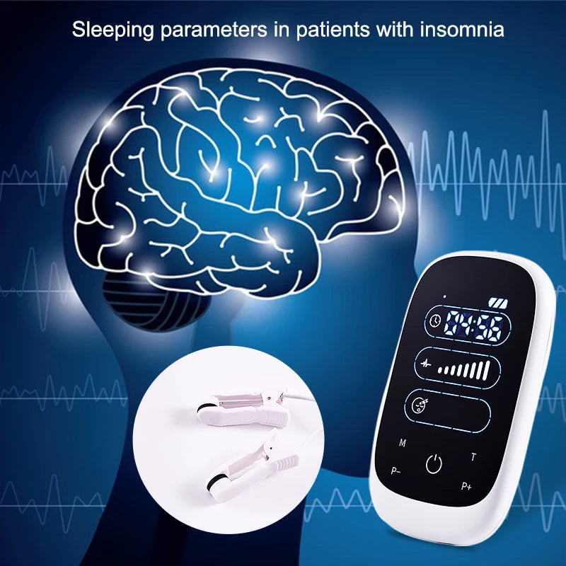 CES Device Brain Electronic Therapy Stimulation Device Massage Ear Clip Electrode Sleep Insomnia Cure