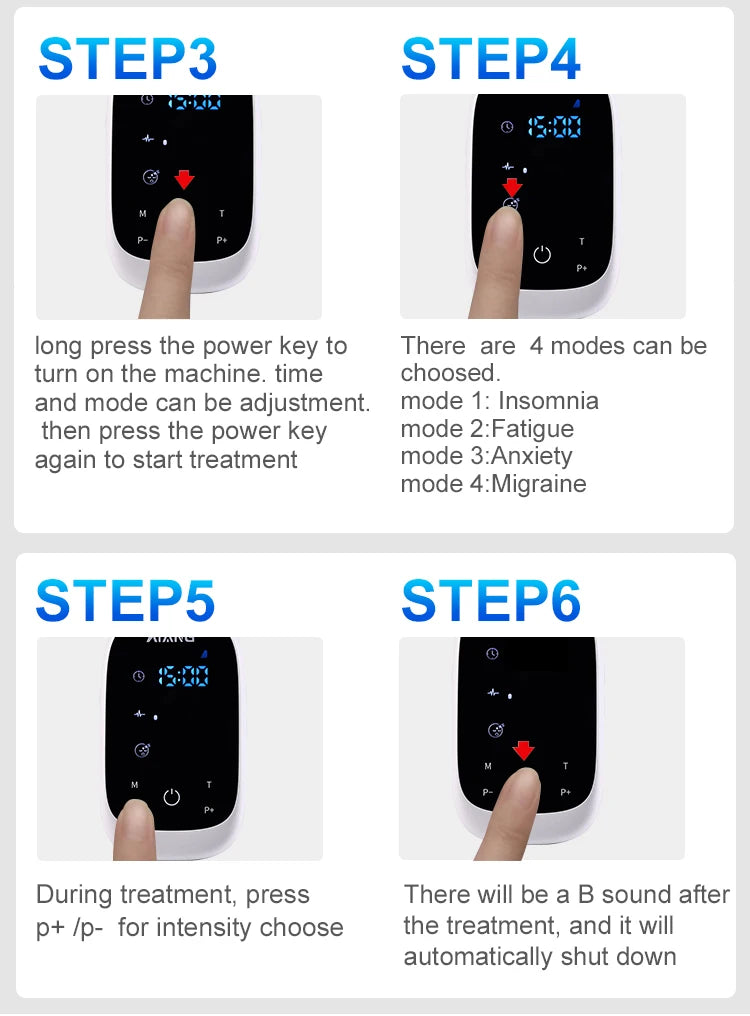 CES Device Brain Electronic Therapy Stimulation Device Massage Ear Clip Electrode Sleep Insomnia Cure