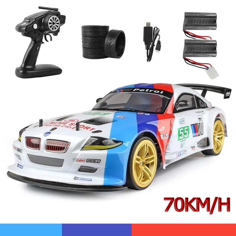 RC Racing Drift Cars 70 km/h 40km/H 1/10 Anti-collision Remote Control Large Speed Big Off-road 4WD Toys for Boys Adult